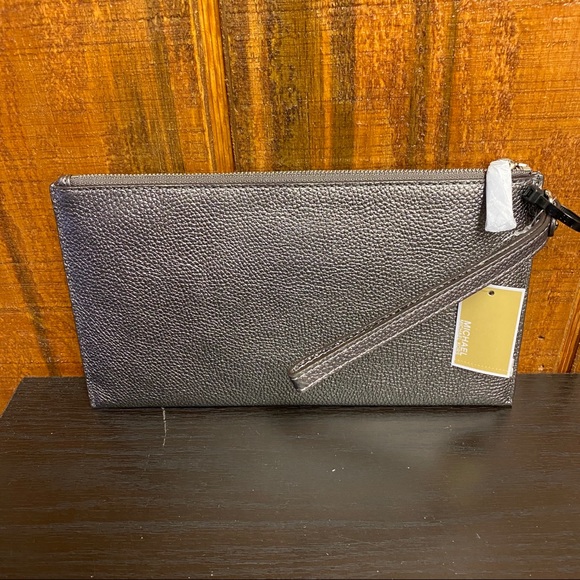 Michael Kors Mercer Leather Clutch - Gunmetal - Picture 2 of 5